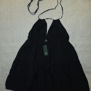 Wild Fable Elegant Black Halter Mini Dress